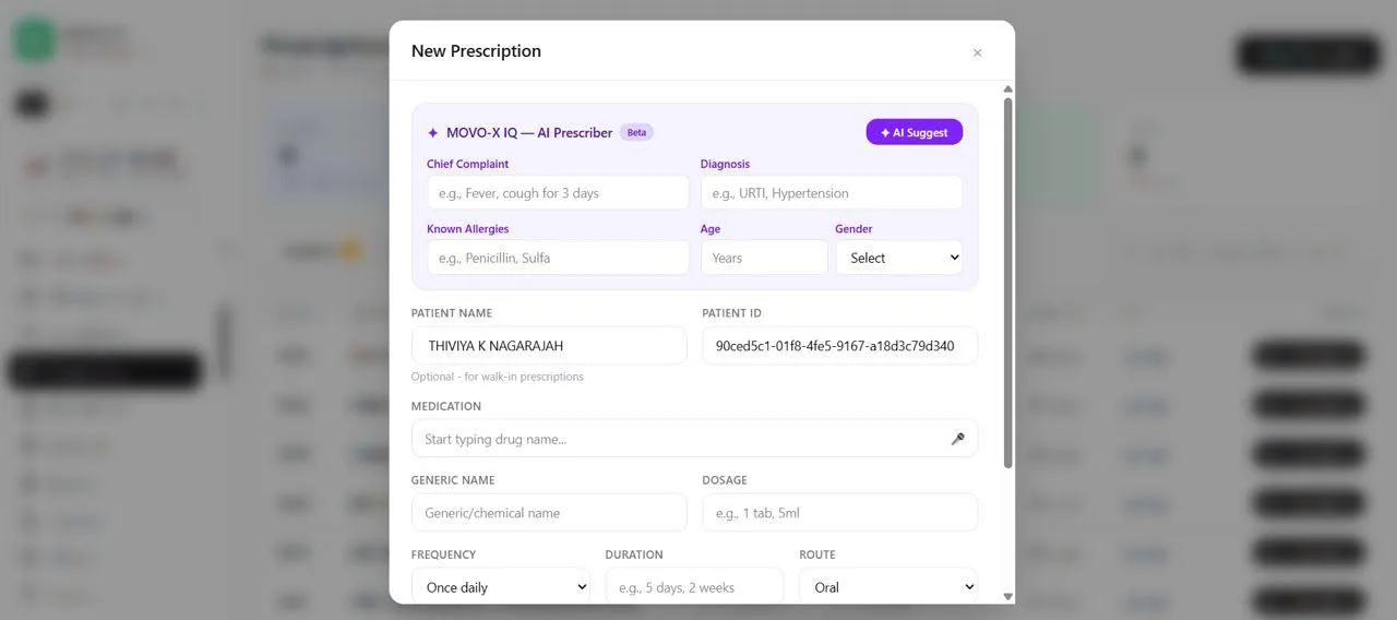 MOVO-X AI Prescriber